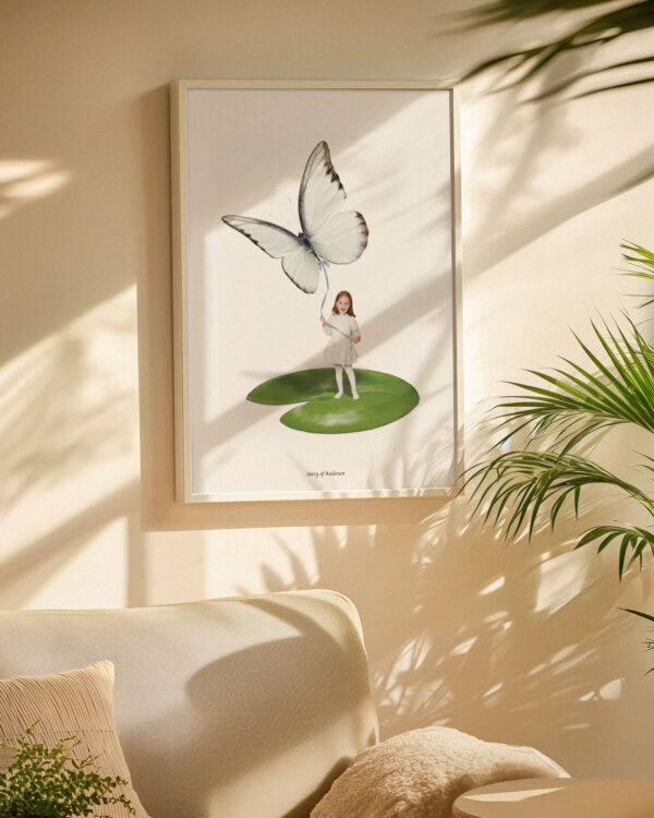 Poster – H.C. Andersen Handtekening – Duimelijntje – Witte achtergrond