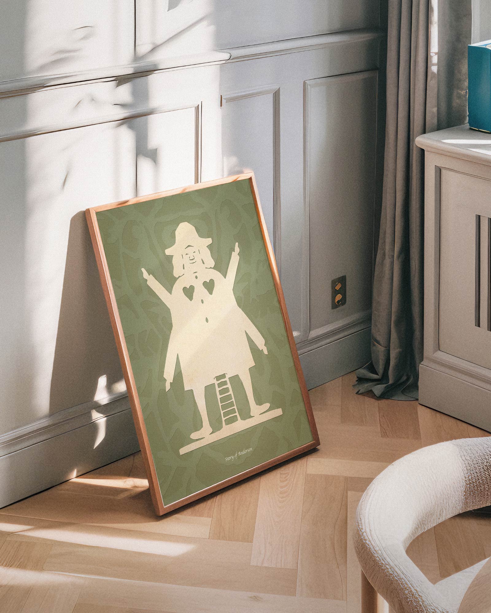 Poster – H.C. Andersen Papierknipkunst – Molenaar – Groene achtergrond