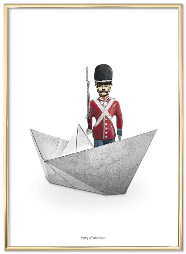 Poster – H.C. Andersen Handtekening – De Standvastige Tinnen Soldaat – Witte achtergrond