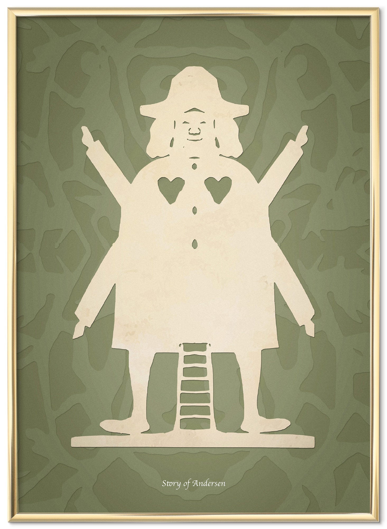 Poster – H.C. Andersen Papierknipkunst – Molenaar – Groene achtergrond