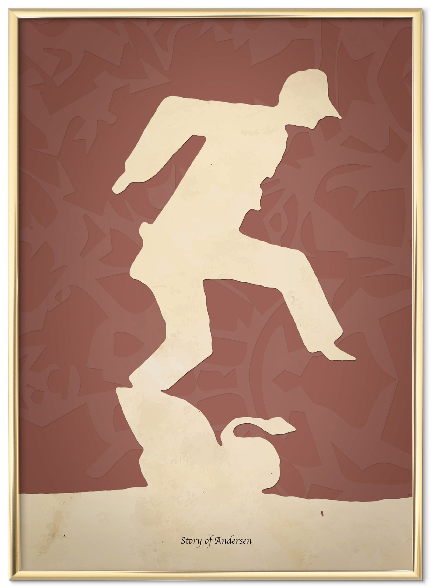 Poster – H.C. Andersen Papierknipkunst – Zwanendans – Rode achtergrond