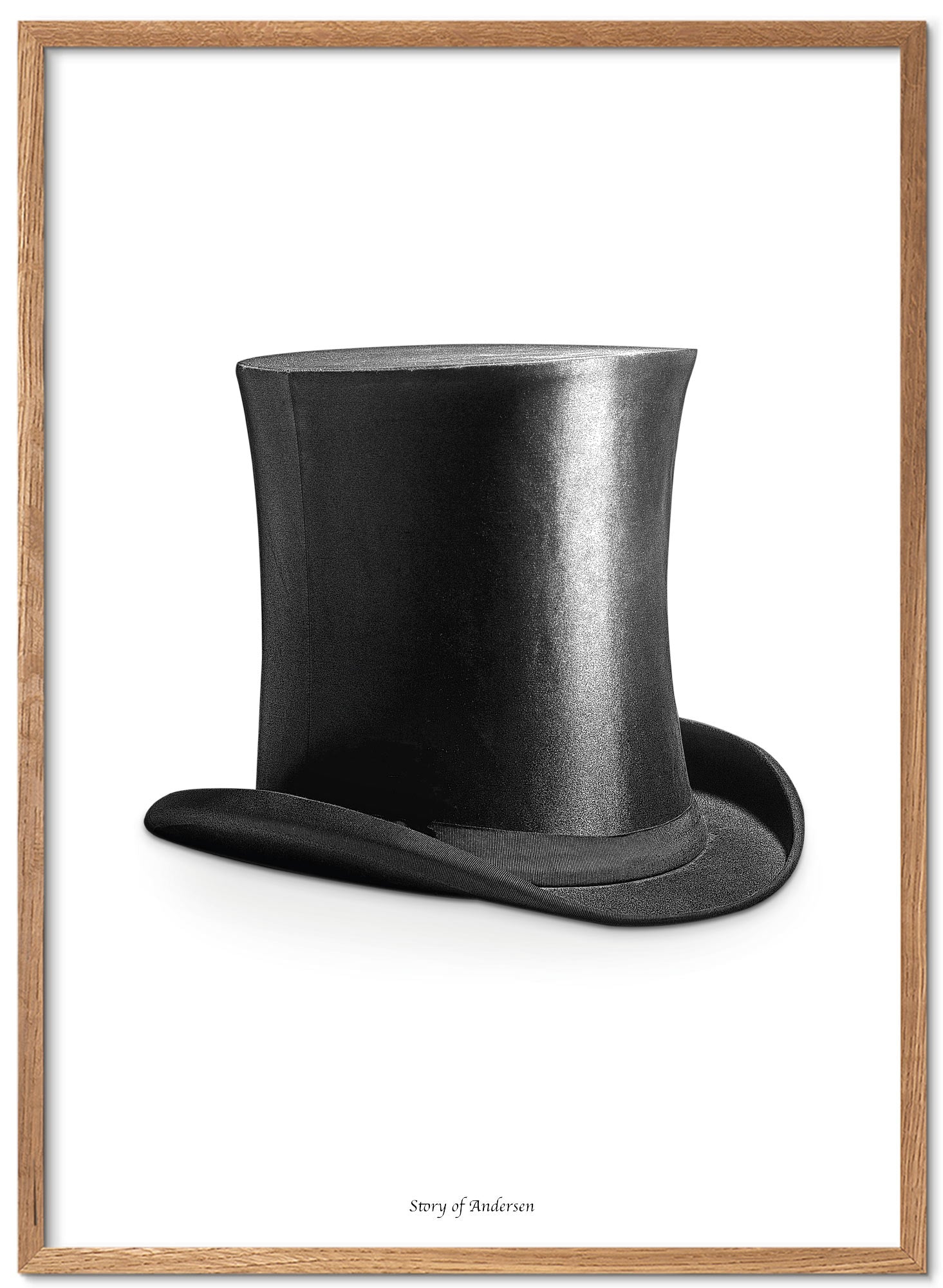 Poster – H.C. Andersen Handtekening – H.C. Andersens Hoed – Witte achtergrond