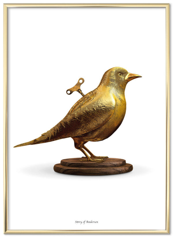 Poster – H.C. Andersen Handtekening – De Nachtegaal – Witte achtergrond