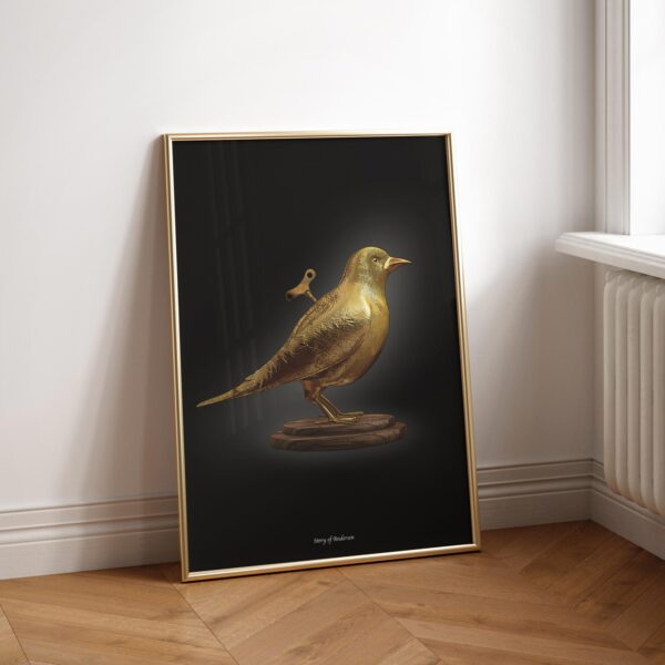 Poster – H.C. Andersen Handtekening – De Nachtegaal – Zwarte achtergrond