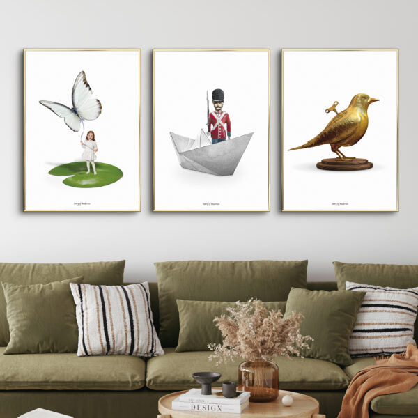 Poster – H.C. Andersen Handtekening – De Standvastige Tinnen Soldaat – Witte achtergrond