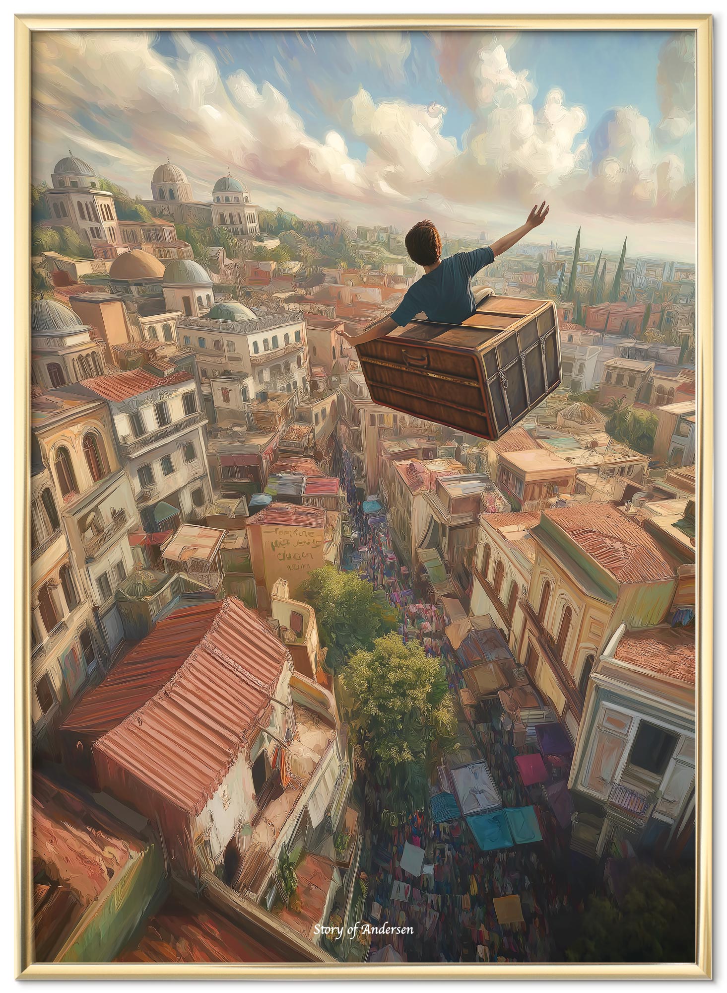 Poster – H.C. Andersen Sprookje – De Vliegende Koffer